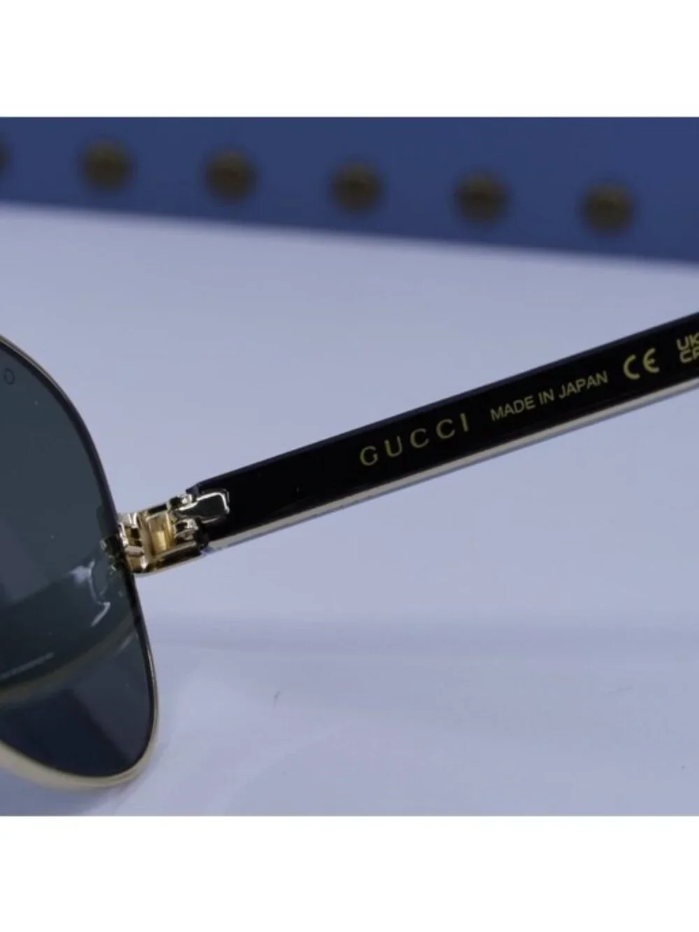 Gucci GG0528S 006 Aviator Sunglasses – Gold\Grey